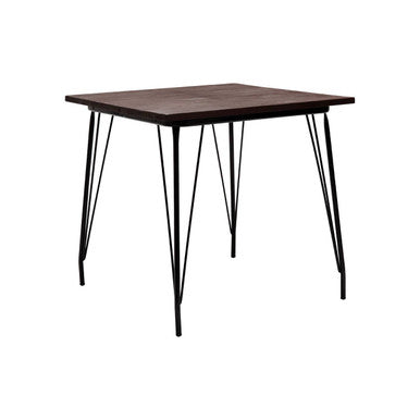 Wooden Square Dining Table with Black Finish Legs
