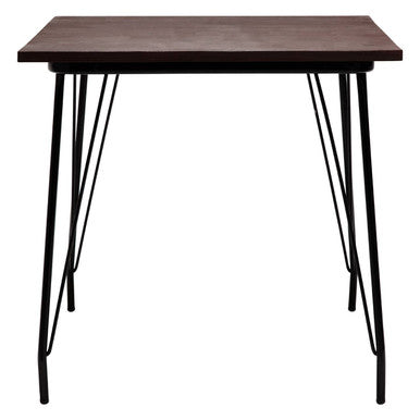 Wooden Square Dining Table with Black Finish Legs