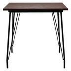 Wooden Square Dining Table with Black Finish Legs