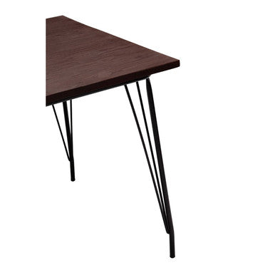 Wooden Square Dining Table with Black Finish Legs