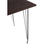 Grey Metal Legs and Brown Elm Wood Top Dining Table