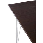 Wooden Square Dining Table with Chrome Finish Legs