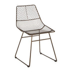 Bronze Finish Metal Wire Chair with Tapered Legs