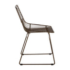 Bronze Finish Metal Wire Chair with Tapered Legs