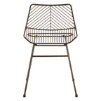 Bronze Finish Metal Wire Chair with Tapered Legs