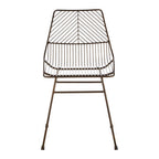 Bronze Finish Metal Wire Chair with Tapered Legs