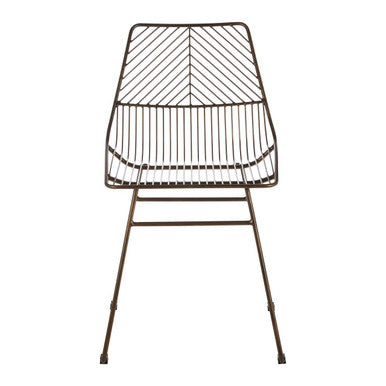Bronze Finish Metal Wire Chair with Tapered Legs
