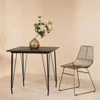 Bronze Finish Metal Wire Chair with Tapered Legs