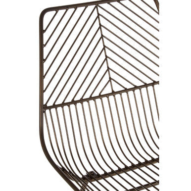 Bronze Finish Metal Wire Chair with Tapered Legs
