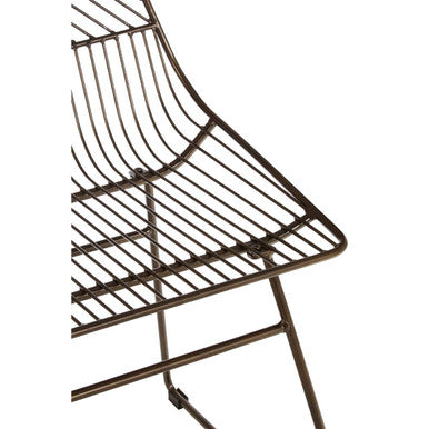 Bronze Finish Metal Wire Chair with Tapered Legs