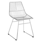 Chrome Finish Metal Wire Chair with Tapered Legs