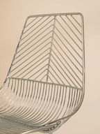 Chrome Finish Metal Wire Chair with Tapered Legs