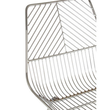 Chrome Finish Metal Wire Chair with Tapered Legs