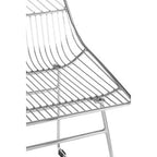 Chrome Finish Metal Wire Chair with Tapered Legs