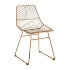 Gold Finish Metal Wire Chair with Tapered Legs