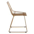Gold Finish Metal Wire Chair with Tapered Legs