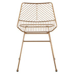 Gold Finish Metal Wire Chair with Tapered Legs