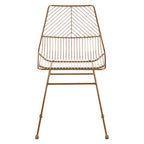 Gold Finish Metal Wire Chair with Tapered Legs