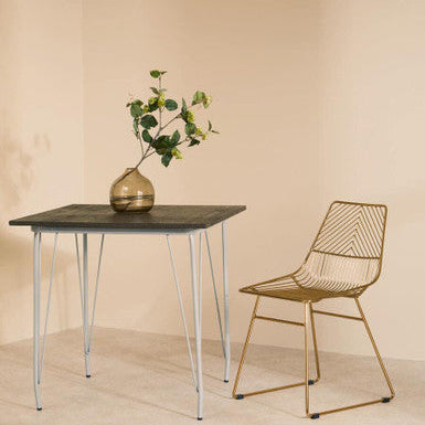 Gold Finish Metal Wire Chair with Tapered Legs