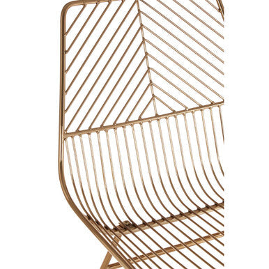 Gold Finish Metal Wire Chair with Tapered Legs