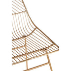 Gold Finish Metal Wire Chair with Tapered Legs