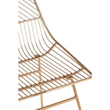 Gold Finish Metal Wire Chair with Tapered Legs