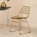 Gold Finish Metal Wire Chair with Tapered Legs