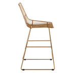 Gold Finish Metal Wire Bar Chair with Tapered Legs