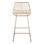 Gold Finish Metal Wire Bar Chair with Tapered Legs