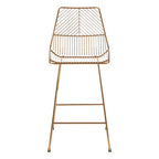 Gold Finish Metal Wire Bar Chair with Tapered Legs