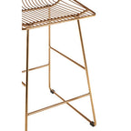 Gold Finish Metal Wire Bar Chair with Tapered Legs