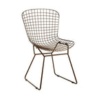 Bronze Finish Metal Grid Frame Wire Chair