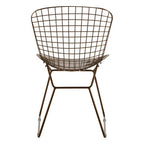 Bronze Finish Metal Grid Frame Wire Chair