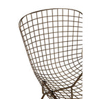 Bronze Finish Metal Grid Frame Wire Chair