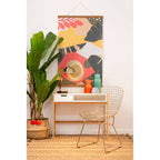 Gold Finish Metal Grid Frame Wire Chair