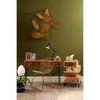 Gold Finish Metal Grid Frame Wire Chair