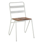 White Metal and Elm Wood Chair