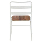 White Metal and Elm Wood Chair