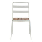 White Metal and Elm Wood Chair