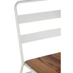White Metal and Elm Wood Chair