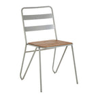 Grey Metal and Elm Wood Chair