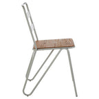 Grey Metal and Elm Wood Chair