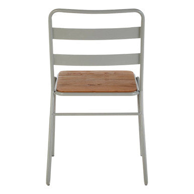 Grey Metal and Elm Wood Chair