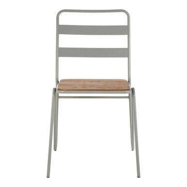 Grey Metal and Elm Wood Chair