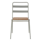 Grey Metal and Elm Wood Chair