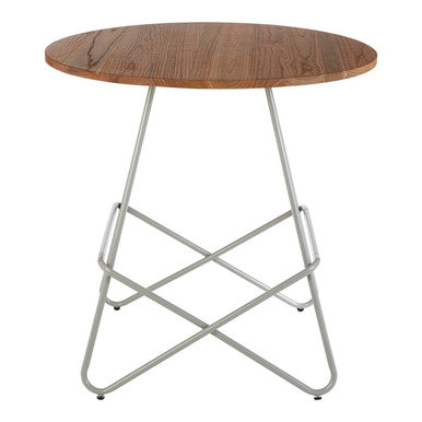 Grey Metal Legs and Natural Elm Wood Top Round Dining Table