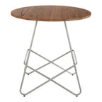 Grey Metal Legs and Natural Elm Wood Top Round Dining Table