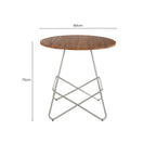 Grey Metal Legs and Natural Elm Wood Top Round Dining Table