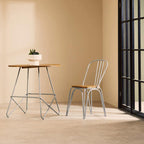 Grey Metal Legs and Natural Elm Wood Top Round Dining Table