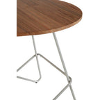 Grey Metal Legs and Natural Elm Wood Top Round Dining Table
